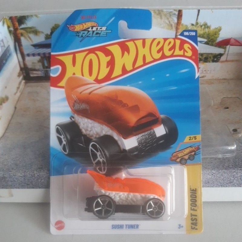 Hot Wheels Sushi Tuner Die-Cast Car - Red/White Fast Foodie Series 5/5 Collectible