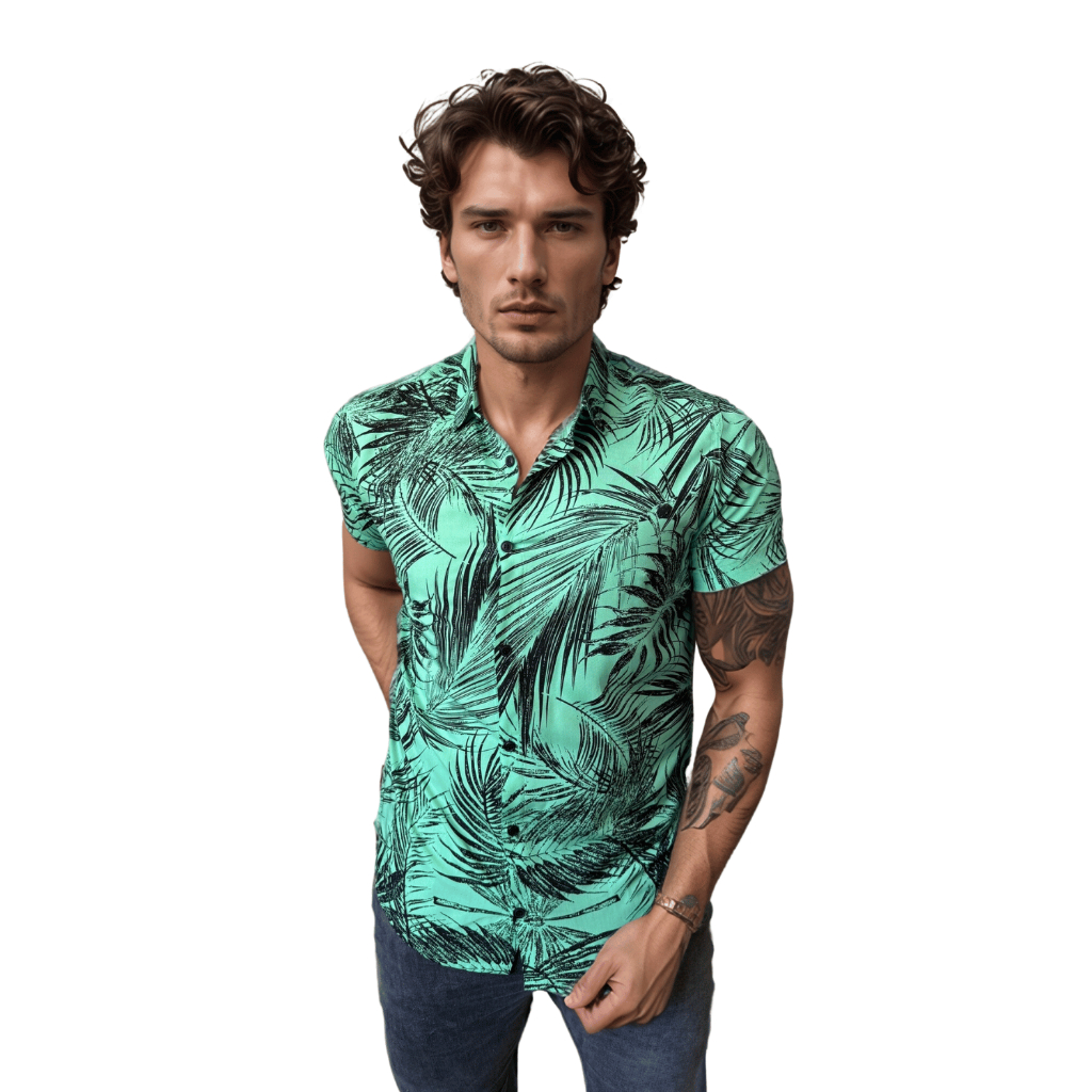 Camisa Social Florida Manga Curta Slim Fit Blusa Social
