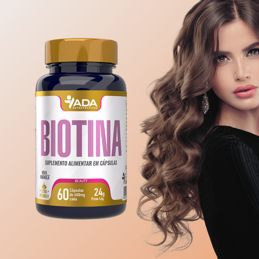 Vitamina Biotina Suplemento Unhas Pele Crescer cabelo 120 Cápsulas ...