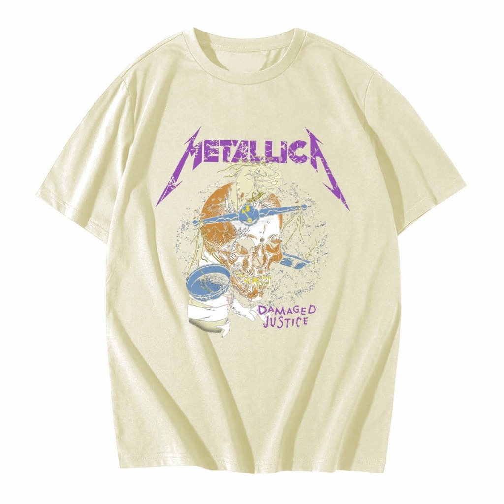 Camisa Camiseta Metallica Damaged Justice Banda de Rock Unissex