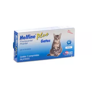 Vermífugo Helfine Plus Para Gatos com 2 Comprimidos