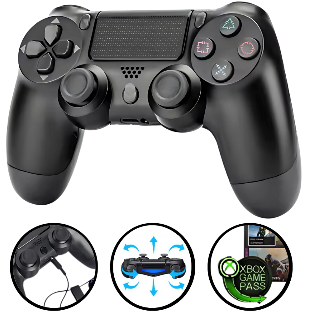 Controle Sem Fio compatível Ps4 Joystick Recarregavel Manete para PC e Smart TV Preto ou Camuflado