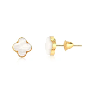 Brinco de Ouro 18k Trevo com 6mm em Oferta na Shopee