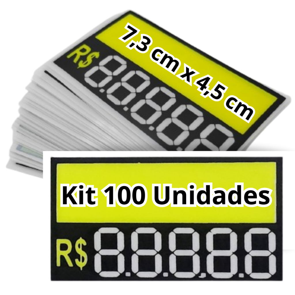 Etiqueta De Preço Pvc 7,3 Cm X 4,5cm Reutilizável 5 Dígitos 