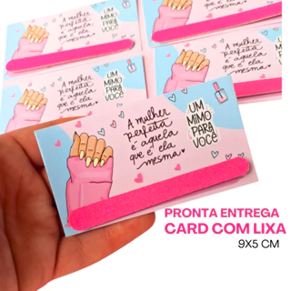 Card cartão com lixa dia das mulheres mimo cliente lembrancinha 100 unidades ou 50 unidades ou 25 mimo lembrancinha em Oferta na Shopee