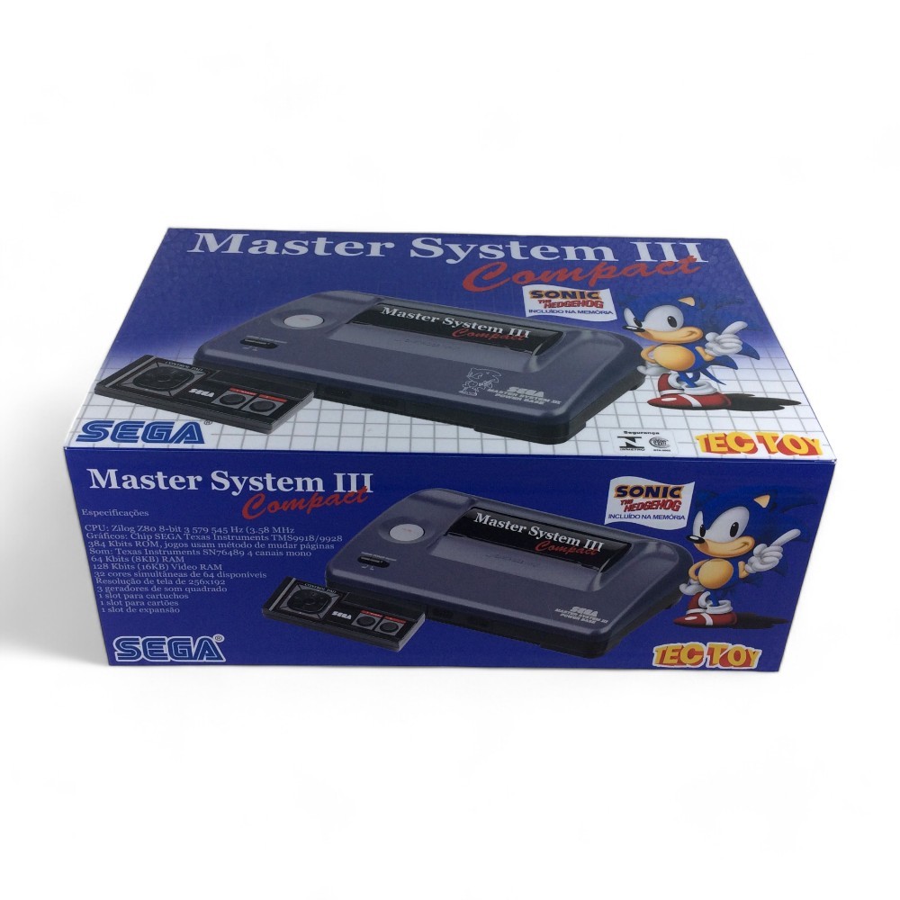 Caixa Vazia Sega Master System Compact3 Sonic Em Madeira Mdf
