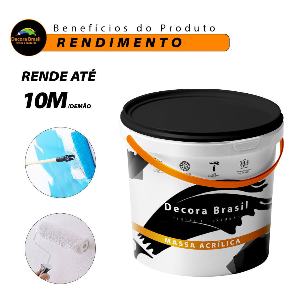 Massa Acrílica 3,6 Litros | Pronta Para Uso Fácil De Lixar Para ...
