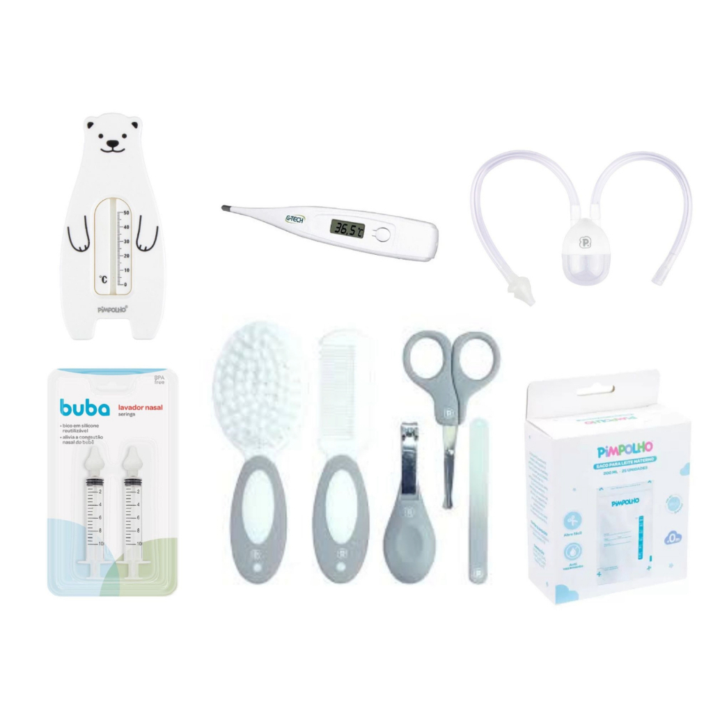 Enxoval completo para bebê com 38 peças neutro chá revelação mães