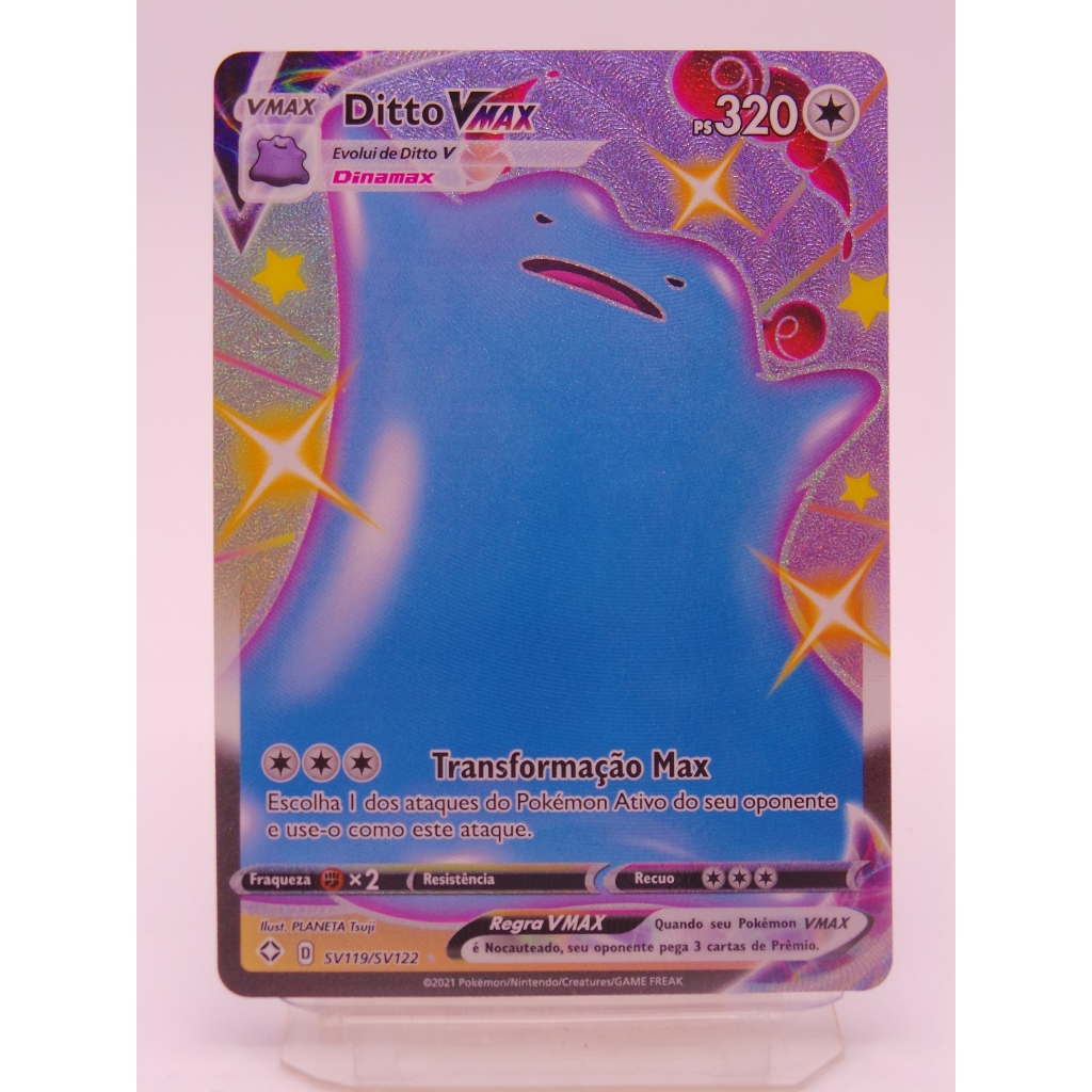 Carta Pokmon Ditto V MAX Shiny Full Art Original Nova | Shopee Brasil