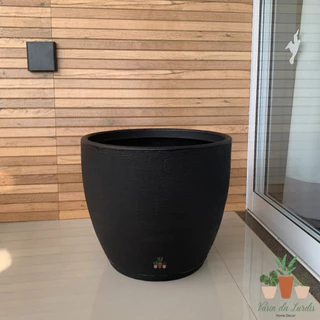Vaso de Planta Grande Redondo Bojo Grafiato 46 cm de altura e 52 cm de Diâmetro Perfeito para Árvores Frutíferas