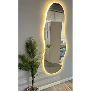 Espelho Led organico lançament suporte bateria/fonte moderno banheiro - quarto corpo inteiro -- 012