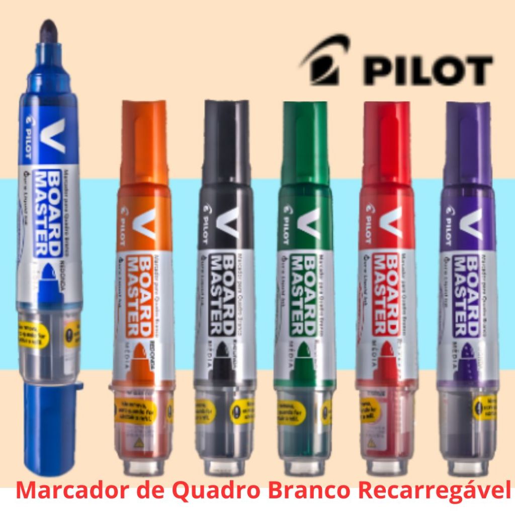 Marcador para Quadro Branco Recarregável Pilot WBMA V-Board Master c/1 ...