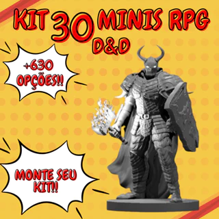 KIT 30 MINIS RPG - MINIATURAS - MONTE SEU KIT - D&D DUNGEONS & DRAGONS TORMENTA - ALTA QUALIDADE - TODAS AS CLASSES