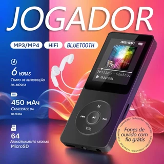 Leitor De Mp3 E Mp4 Com Tela De 1,77'' Bluetooth Players
