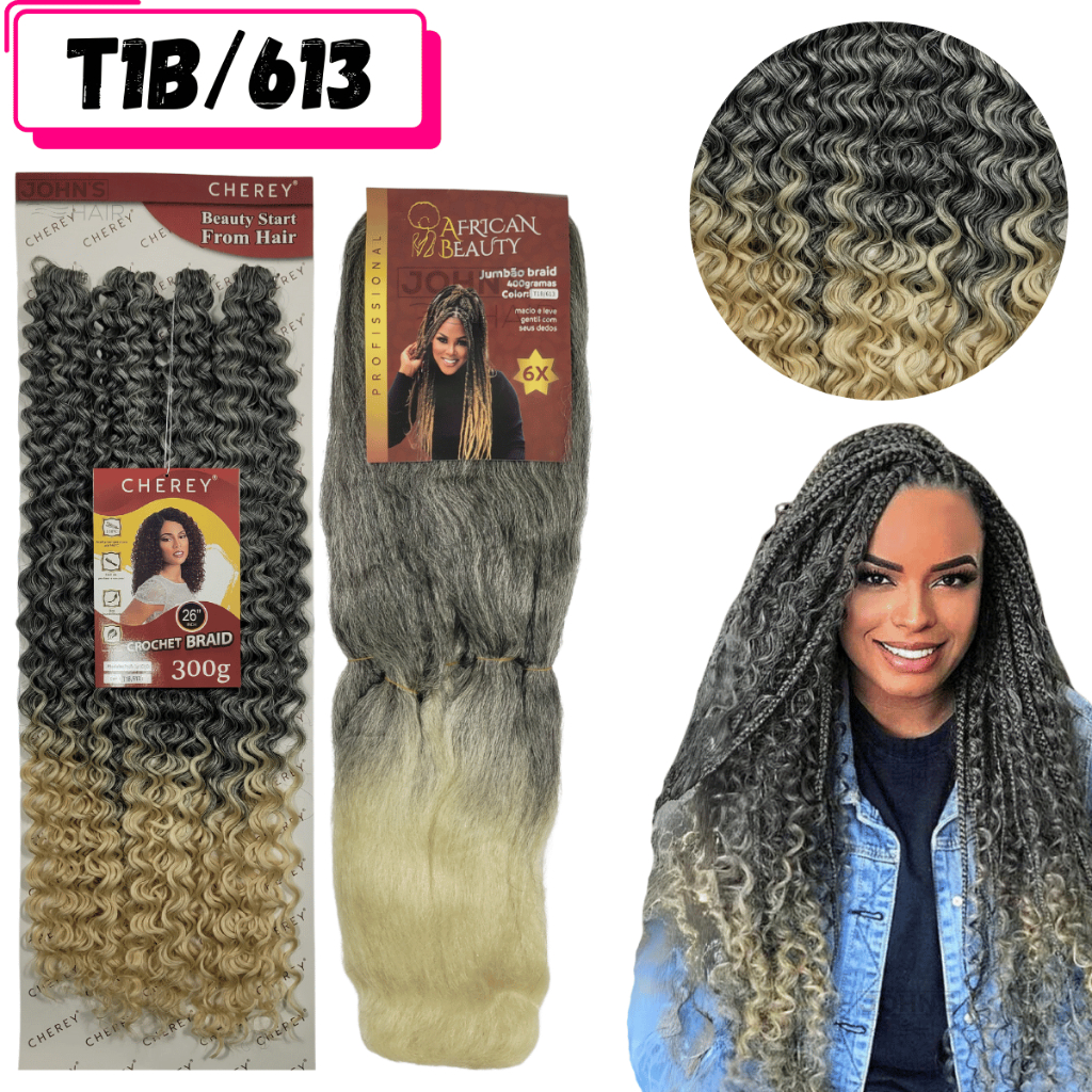 Kit Gypsy Box Braids Fulani 1 Jumbo Jumbão + 1 Cabelo Organico