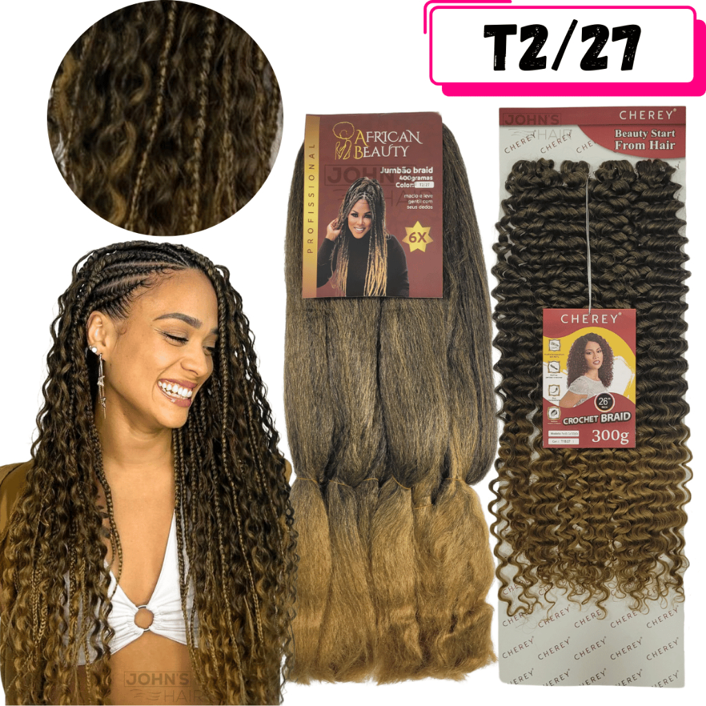Kit Gypsy Box Braids Fulani 1 Jumbo Jumbão + 1 Cabelo Organico