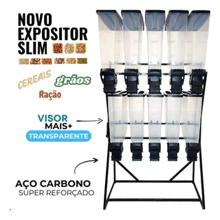Armazenador Ração Expositor Dispenser Slim Porta Durabox Cães Cereais Grãos Durapets 140KG a 175KG em Oferta na Shopee