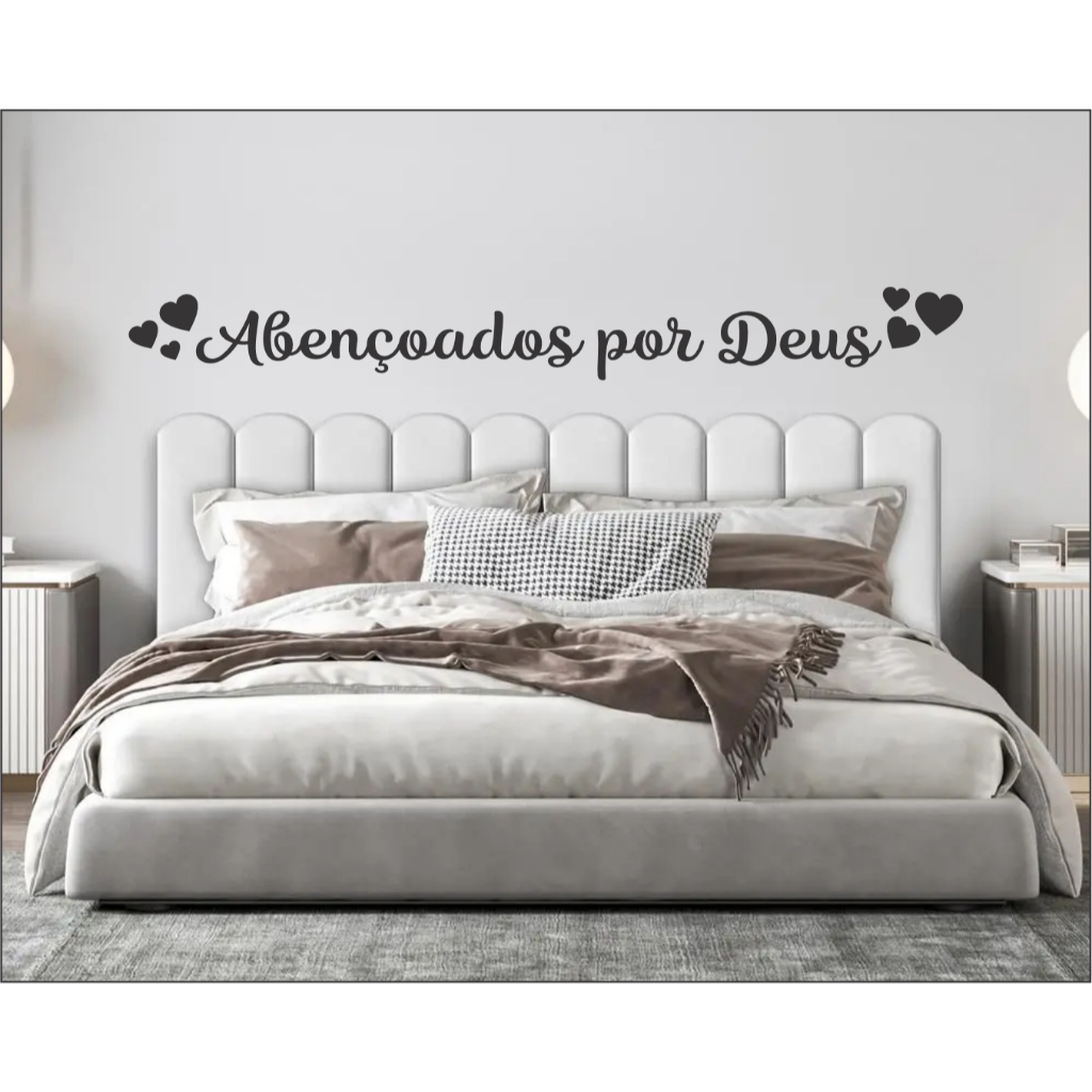 Frases Decorativas - Abençoados por Deus - Frase em MDF - Frase Casados