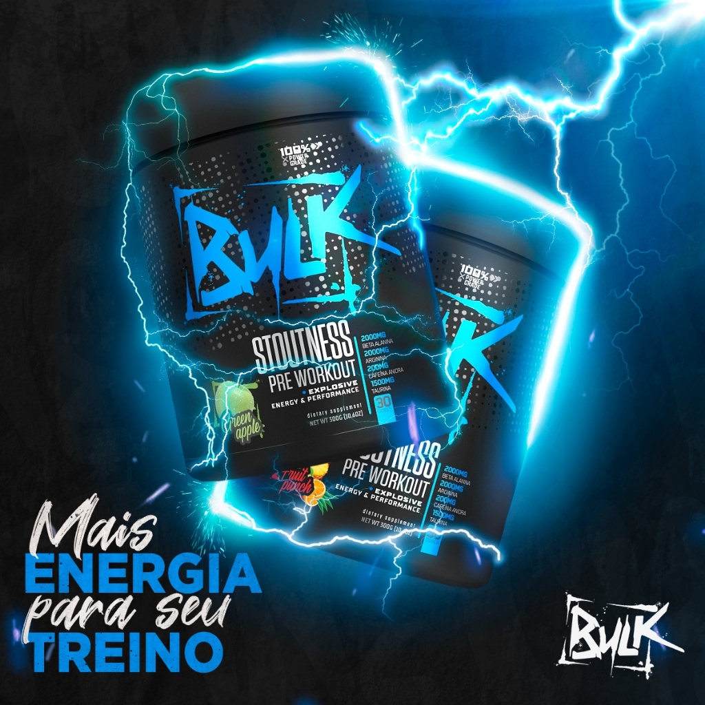Imagem do produto Kit 2x Pré Treino Stoutness Pre Workout Bulk Nutrition 3