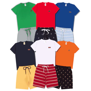 Kit Básico 10 Peças Roupa Infantil Menino ou 6 Peças de Roupa Infantil Conjunto Básico