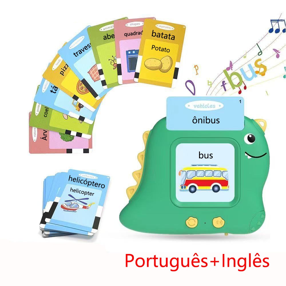 Pronúncia Portátil Máquina De Cartões De Aprendizagem Oral Kids Educational Toys（Português e Inglês）