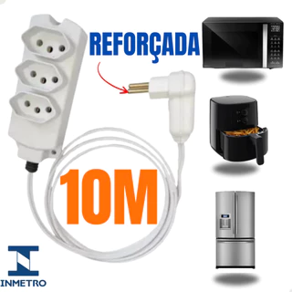 Extensão Elétrica Grande Reforçada 3 Tomadas 10/20a
