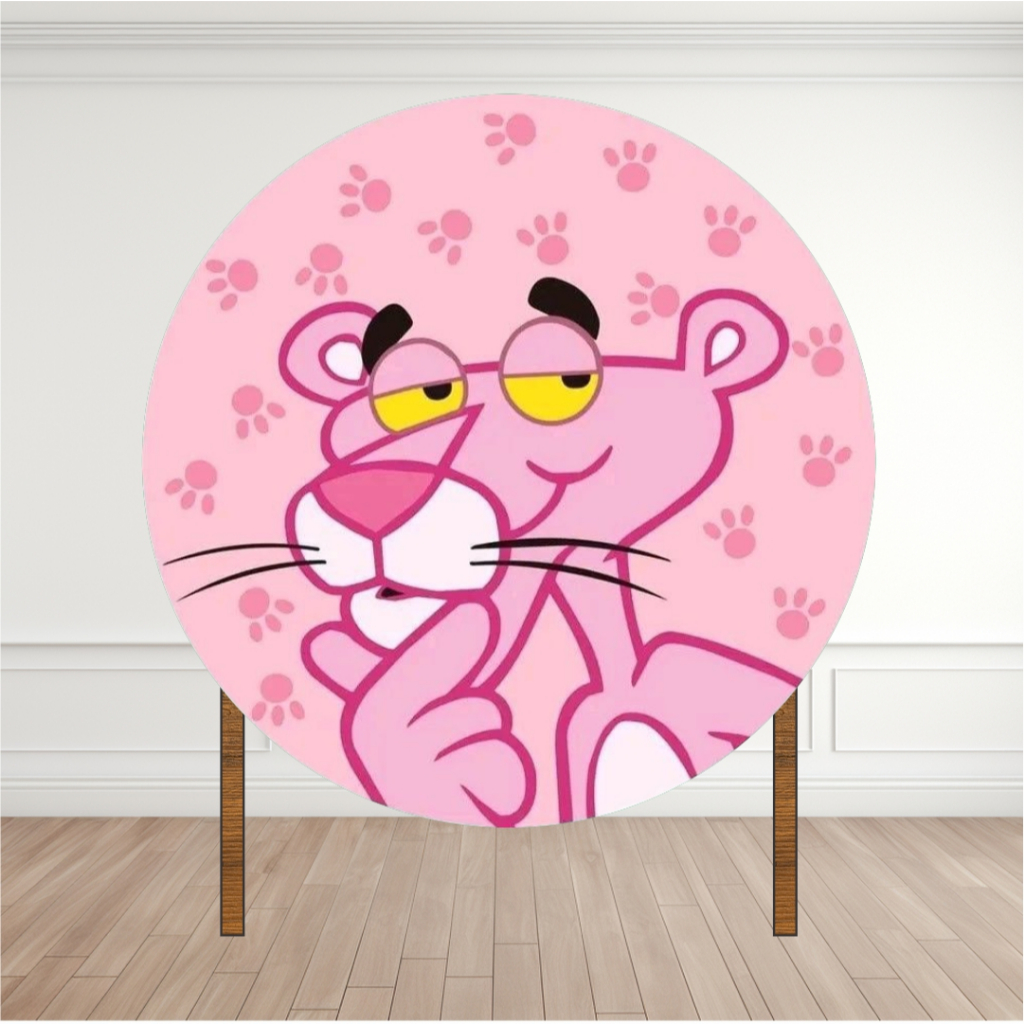 Painel Pantera cor de rosa - Lona fosca Circular | Shopee Brasil