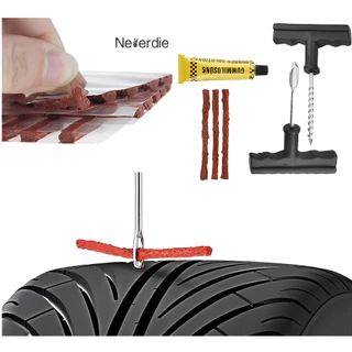 Kit Reparo Pneu Sem Camara Moto Carro + 3 Refis Macarrão Pneu em Oferta na Shopee