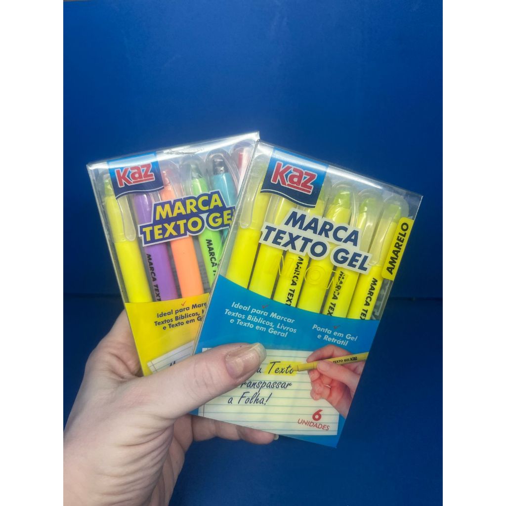 Pincel Marca Texto em Gel Cera 6 Cores KZ2037 KAZ | Shopee Brasil
