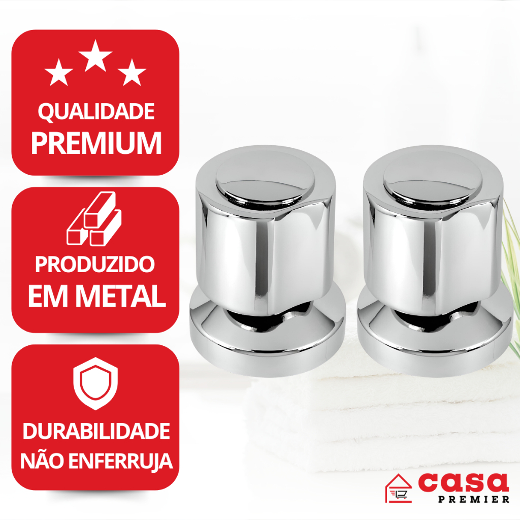 Kit 2 Acabamento Registro Chuveiro Deca 1/2 3/4 Cromado C40