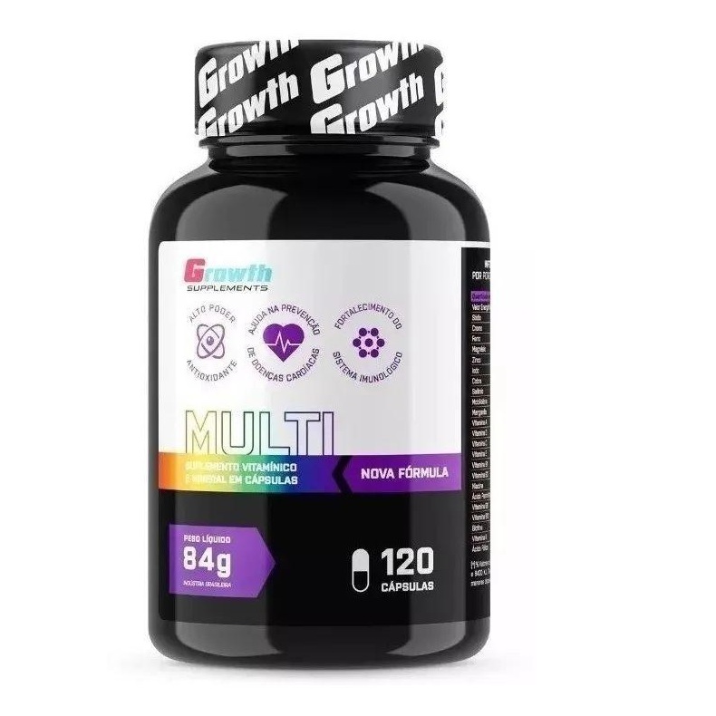 Suplemento Multivitamínico Growth Suplementos 120 Cápsulas Nova Fórmula - ORIGINAL