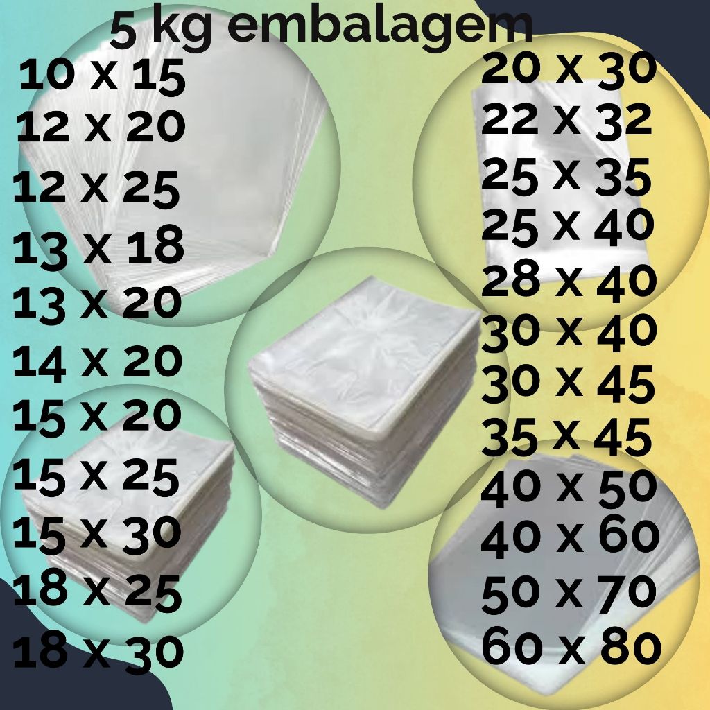 5 KG Embalagem Saco Plástico transparente PP (Saco de Plástico ...