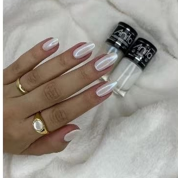 02 Esmaltes Anita Branco Concha e Top Coat Efeito asa de borboleta ...