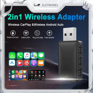 Adaptador CarPlay Sem Fio 2 Em 1 Android Auto automotiv Android CarPlay sem fio para carro com fábrica