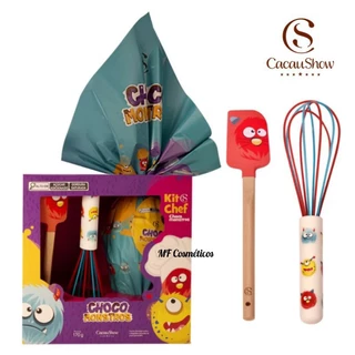 Ovo de Páscoa ao Leite Kit Chef infantil Chocomonstros 170g - Cacau Show (Acompanha kit de cozinha com espátula e fouet)