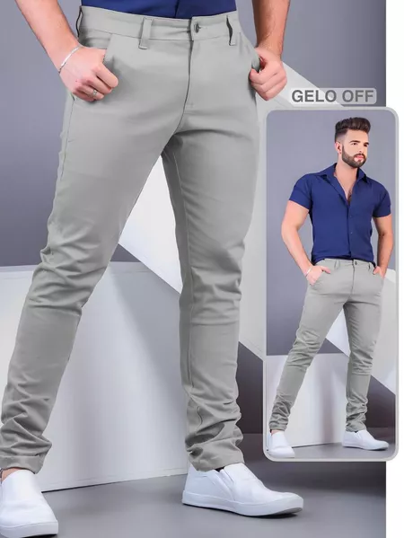 Calça masculina sport fino social  sarja com elastano 