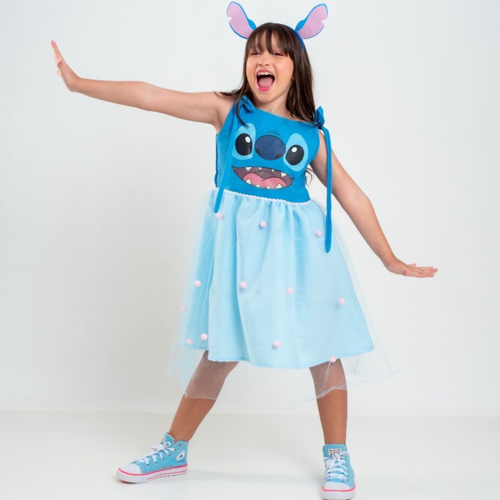 Fantasia Stitch Vestido Infantil Juvenil | Shopee Brasil