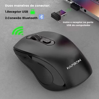 Mouse Sem Fio KAPBOM com Conexão USB e Bluetooth Modelos KA-612 / MS07