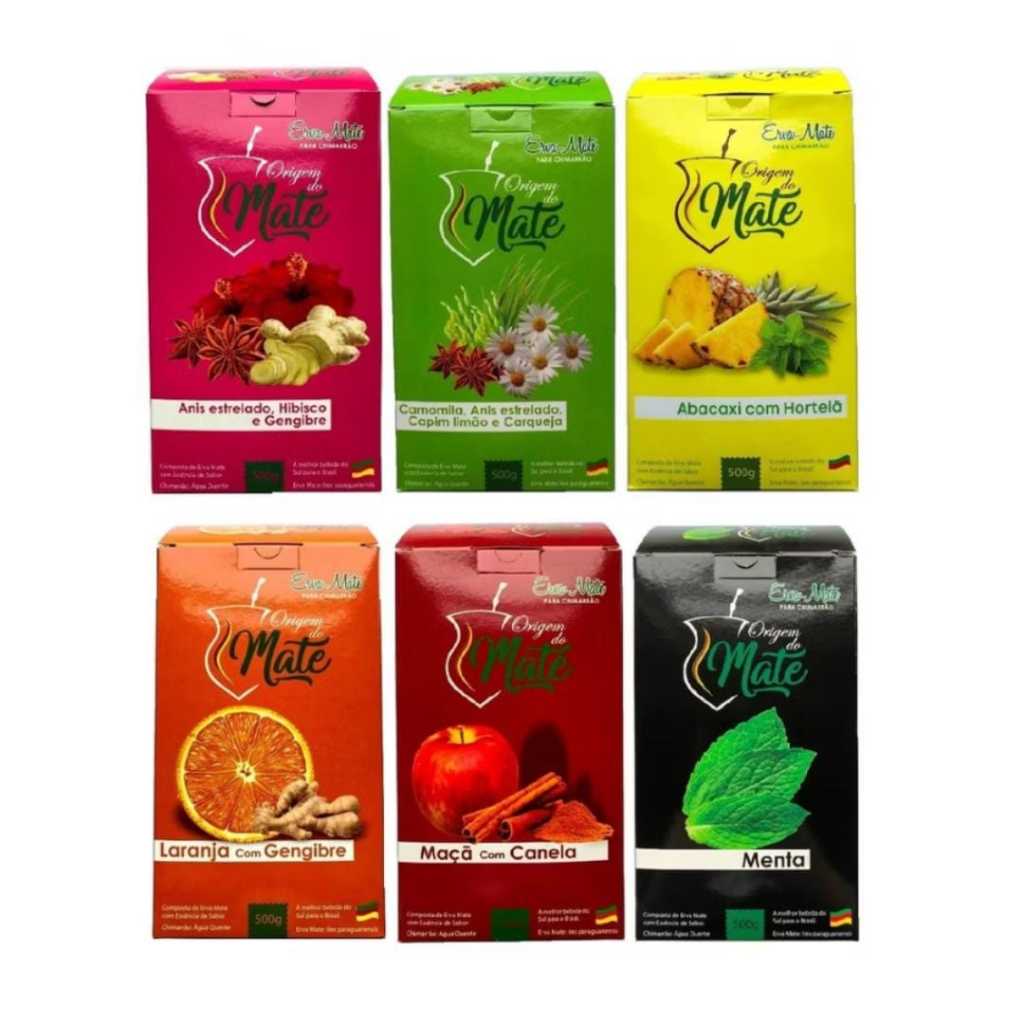 Erva Mate Saborizada para Chimarrão Origem do Mate vários sabores 500g ...