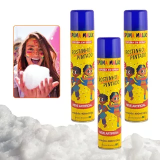Kit 5 Espuminhas de Carnaval Neve Artificial Spray Espuma Maluca 400ml Diversão Rostinho Pintado