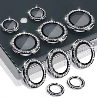 Kit Películas Lente Para Samsung Câmera Proteção Com Brilho Brilhante Strass A05 A06 A15 A16 A35 A54 A55 S22 S23 S24 S25