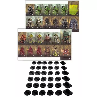Kit Personagens Para Rpg Tokens Mini 2d Miniaturas 36 Card Stand Preto