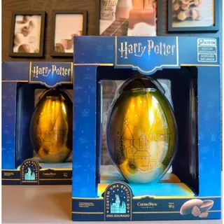 Ovo de Páscoa ao Leite Lata Harry Potter 185g Cacau Show Trofeu Dourado Oval