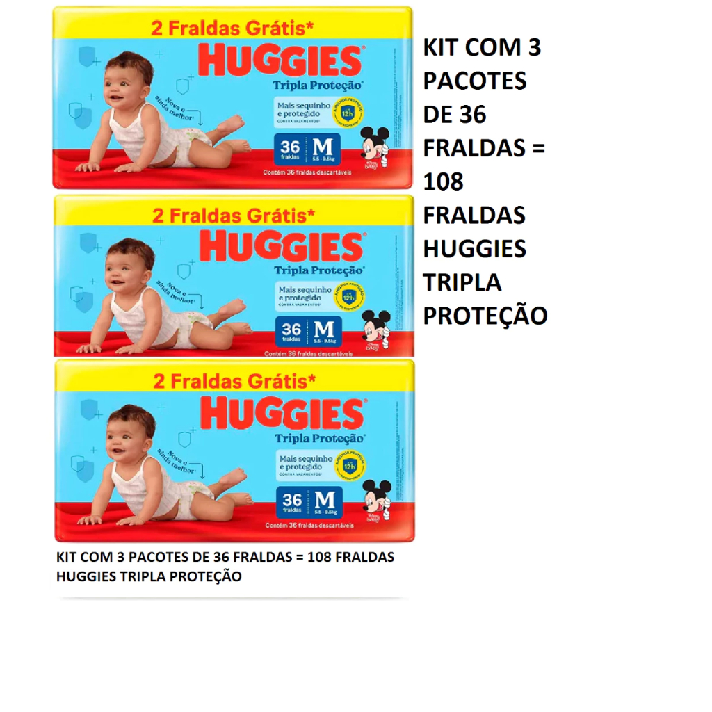 FRALDA TURMA DA MÔNICA, HUGGIES OU PAMPERS SUPERSEC TAMANHO E ...