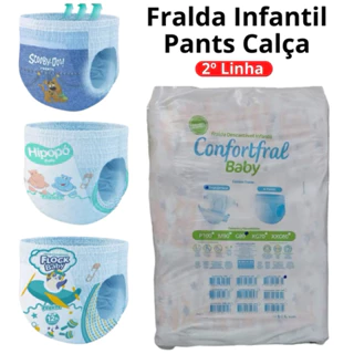 Pacotão fralda infantil shortinho 2 linha M 90 em Oferta na Shopee