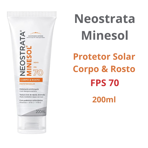 Protetor Solar Rosto e Corpo Neostrata Minesol FPS 70 - 200ml | Shopee ...