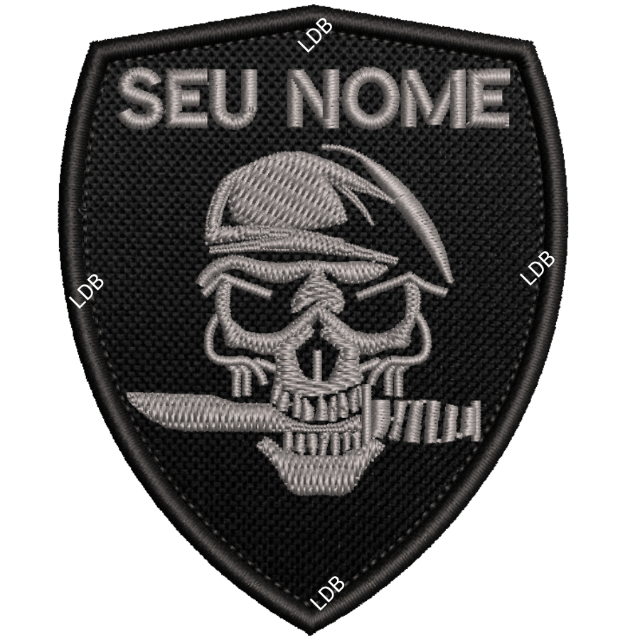 Patch Bordado faca na Caveira seu nome 8x6,5cm | Shopee Brasil