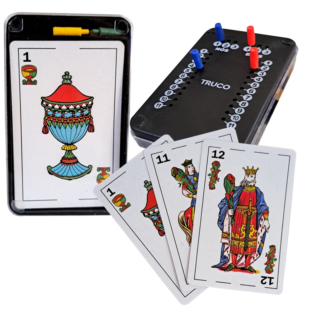 Baralho de Truco Espanhol com Marcador Plástico 40 Cartas Papel Simples ...