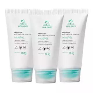 Kit: DESODORANTE EM CREME ANTITRANSPIRANTE ERVA DOCE 3 UNIDADES