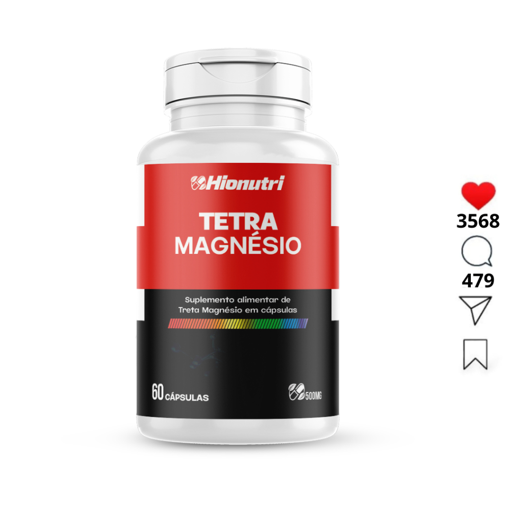 Tetra Magnésio 4 em 1 60 Cápsula 500mg Rico Em Magnésio Hionutri